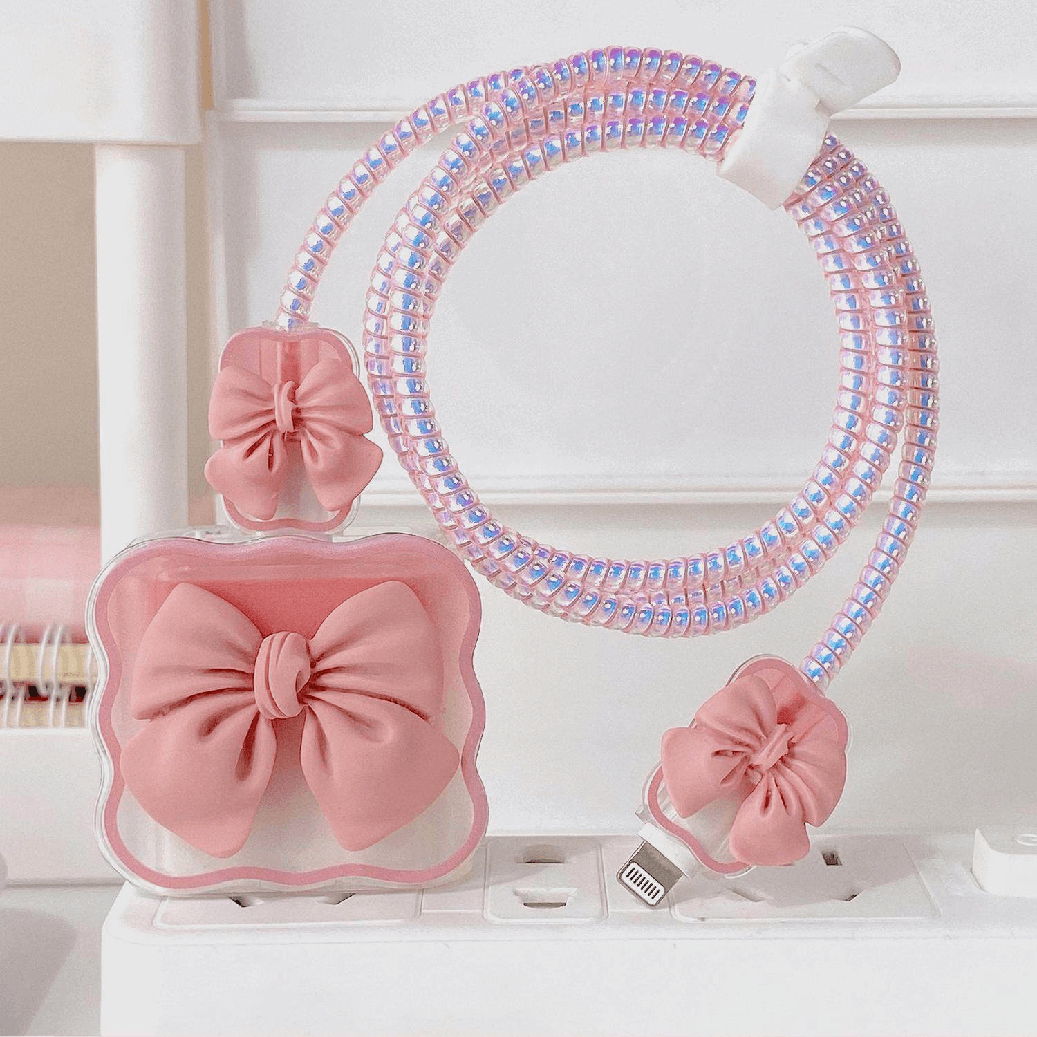 Pinteresty Bow Iphone Charger Cover Case ( 1pc )