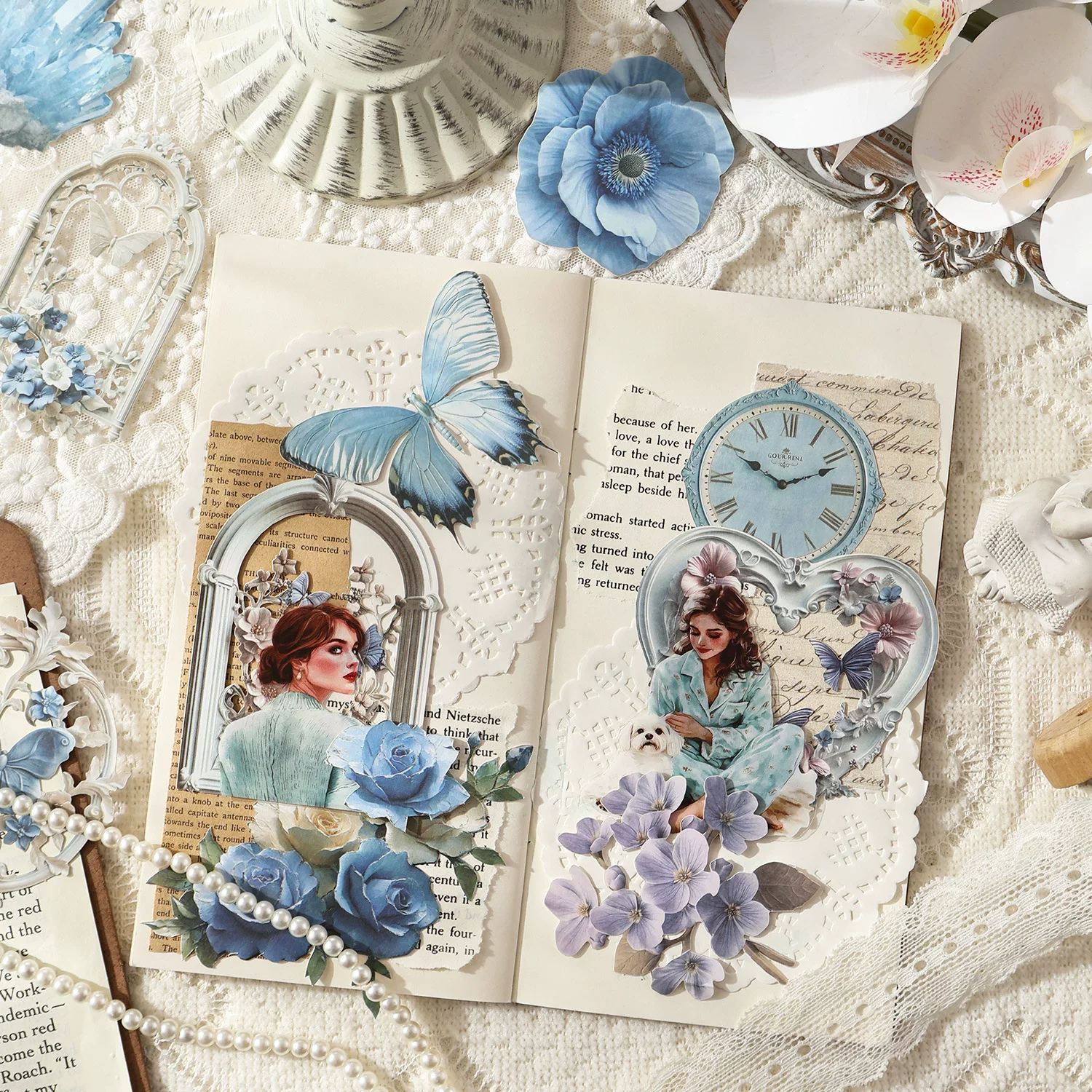 Hollowed-out Floral Series Journaling Scrapbooking Cutouts ( 10pcs )