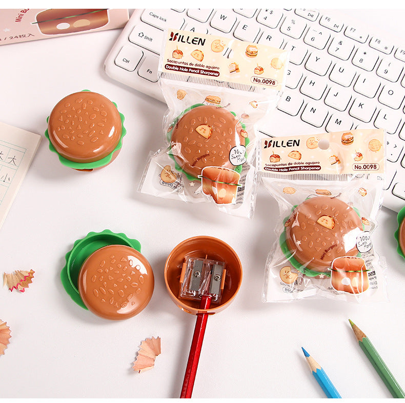 Burger Shaped Dual Pencil Sharpener ( 1pc )