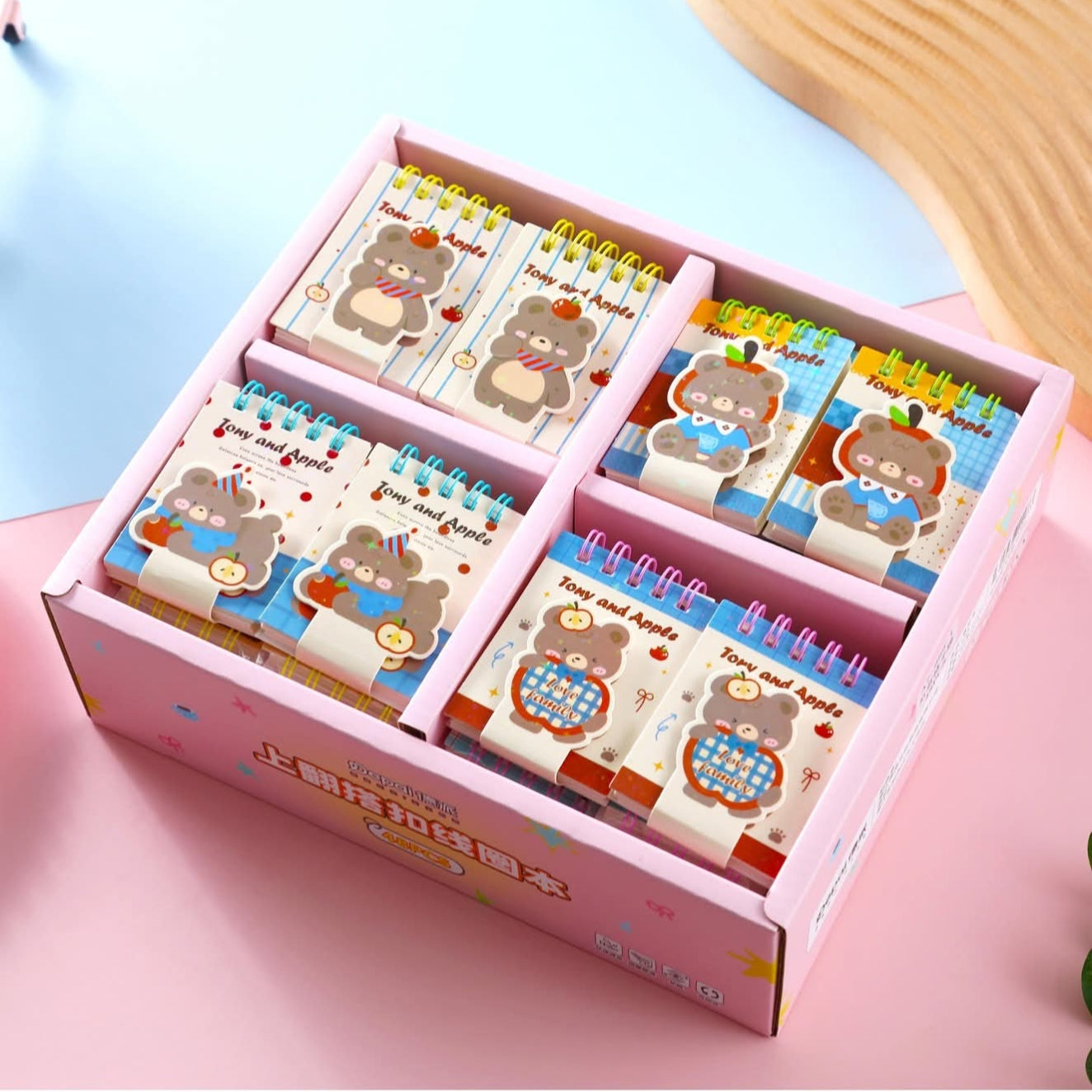 Bear Apple Mini Spiral Notebook Diary ( 1pc )