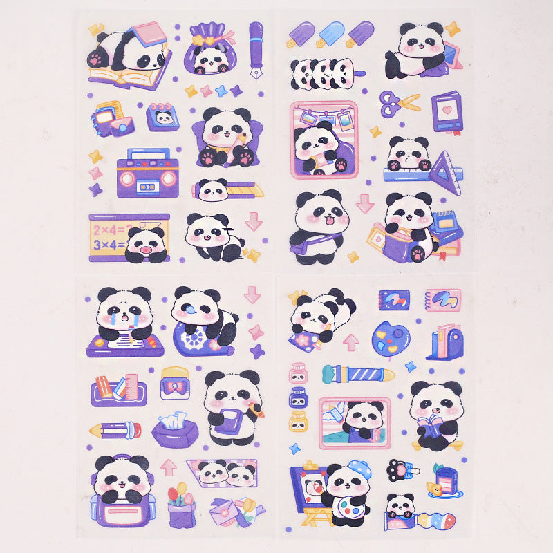 Panda PET Sticker Sheets ( 4 sheets )