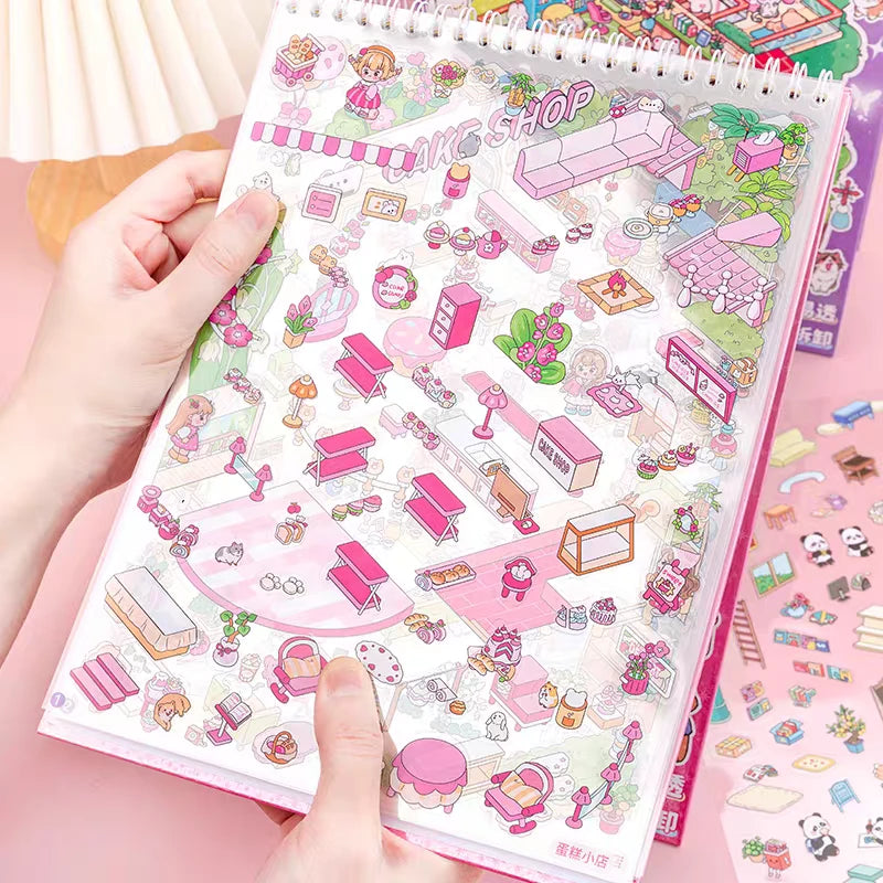 Miniature Worlds DIY Craft Activity Sticker Book ( 1pc )