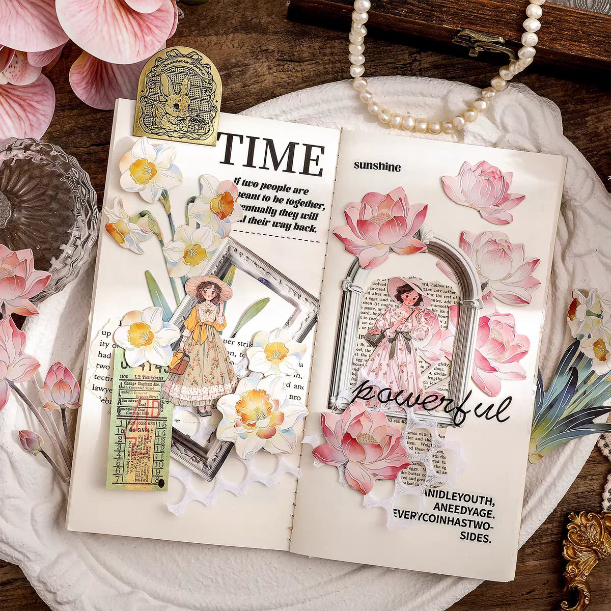 Elegant Floral Series Journaling Scrapbooking Cutouts ( 8pcs )