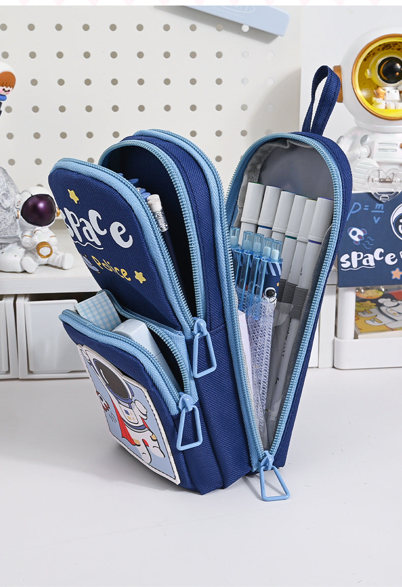 Space Astronaut Double Layer Multipurpose Pencil Stationery Pouch ( 1pc )