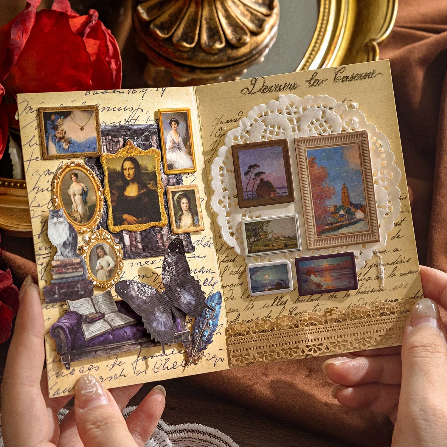 Famous Art Museum Series Self Adhesive Journaling Scrapbook Sticker Sheets ( 2 sheets )