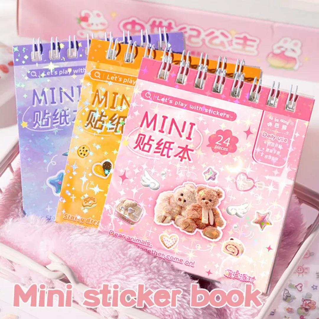 Kawaii Mini Decorative Sticker Book for Journaling & Nails ( 3pcs )