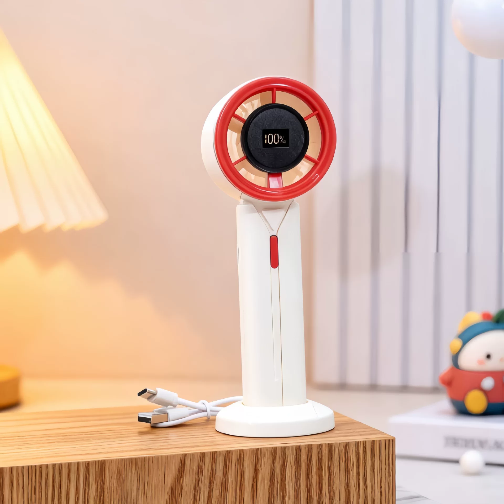 High Speed Six Speed Portable Hand Fan Rechargeable ( 1pc )