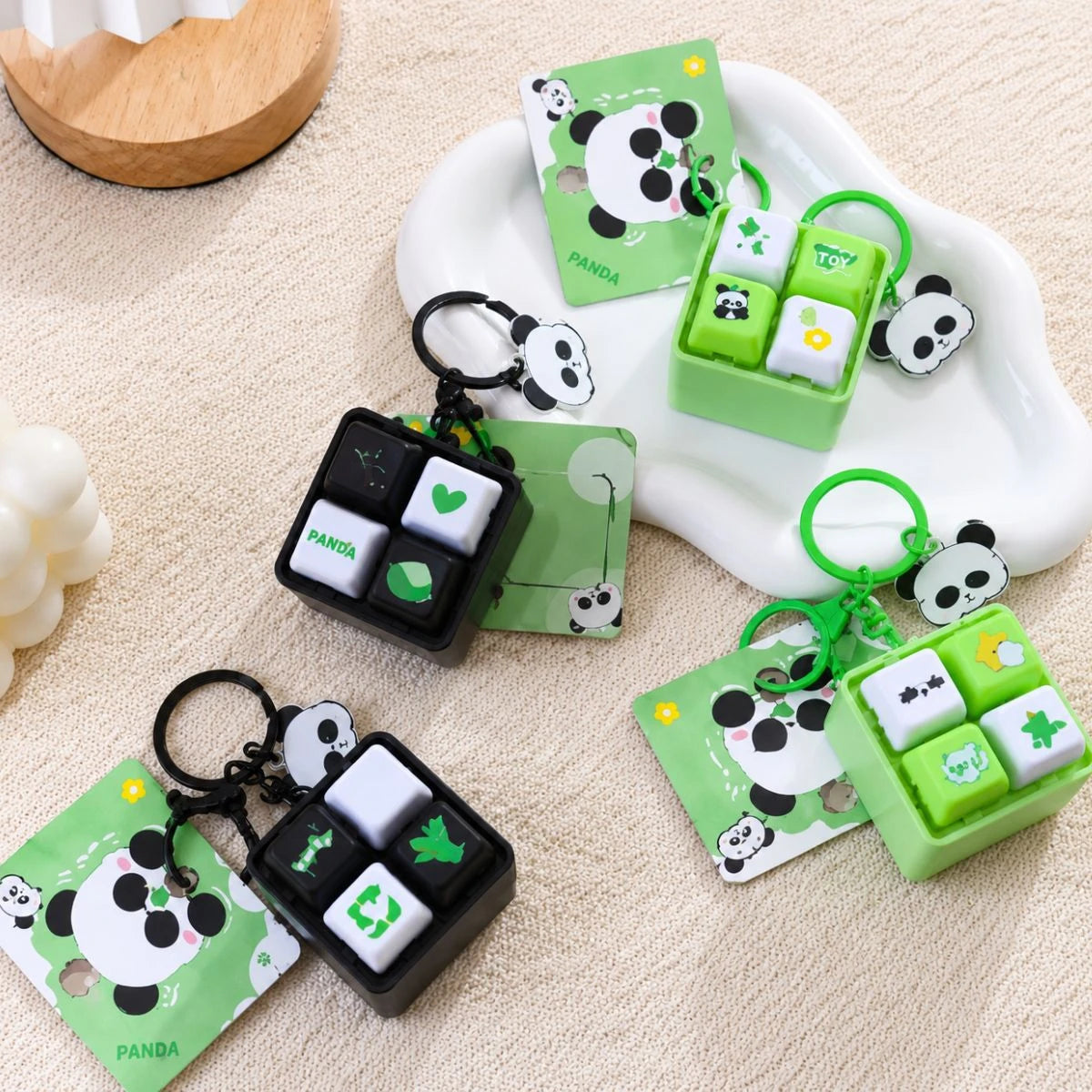 Panda Keyboard Clicker Fidget Keychain ( 1pc )