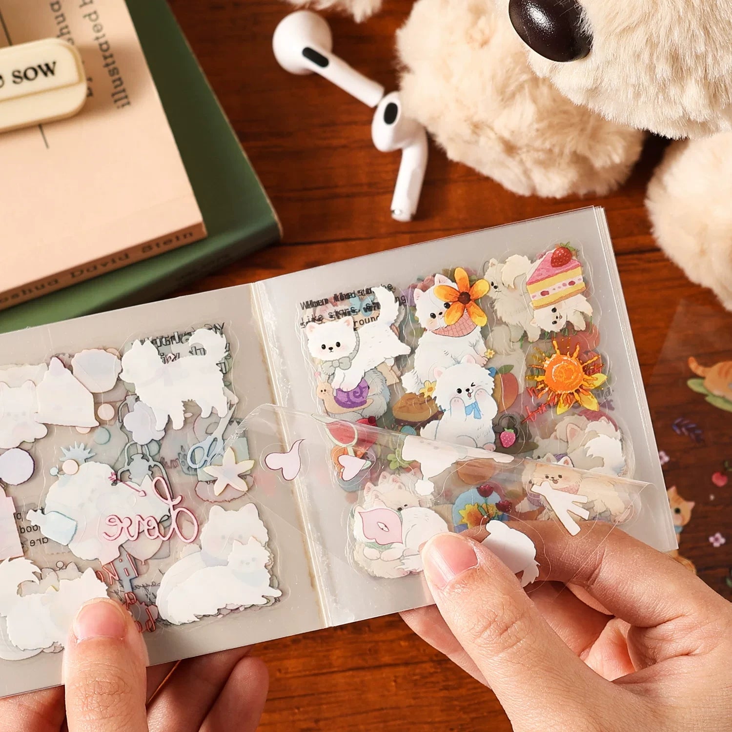 Plush Healing Series Cute Cats & Dogs Themed Stickers for Journaling and Decoration ( 1pcs )