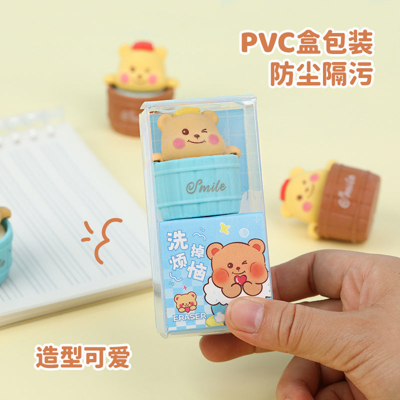 Bear Drum Barrel Eraser ( 1pc )