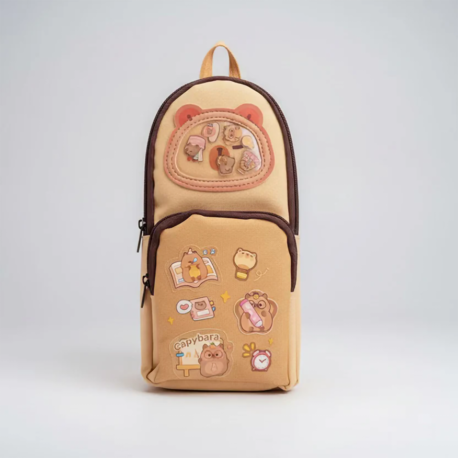 Capybara Confetti Charm Double Layer Multipurpose Pencil Stationery Pouch