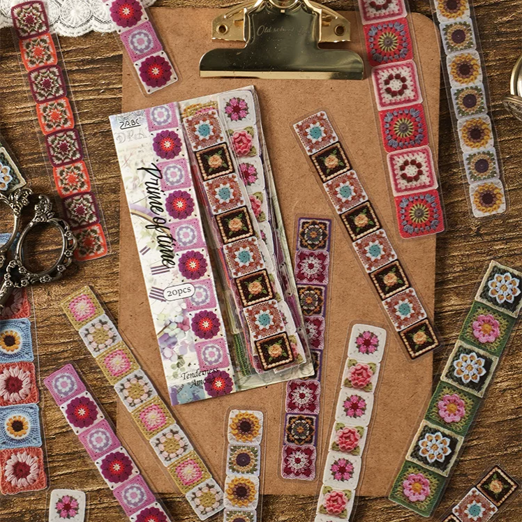 Lingering Amidst the Flower Series Journaling Scrapbooking Stickers Strips ( 20pcs )