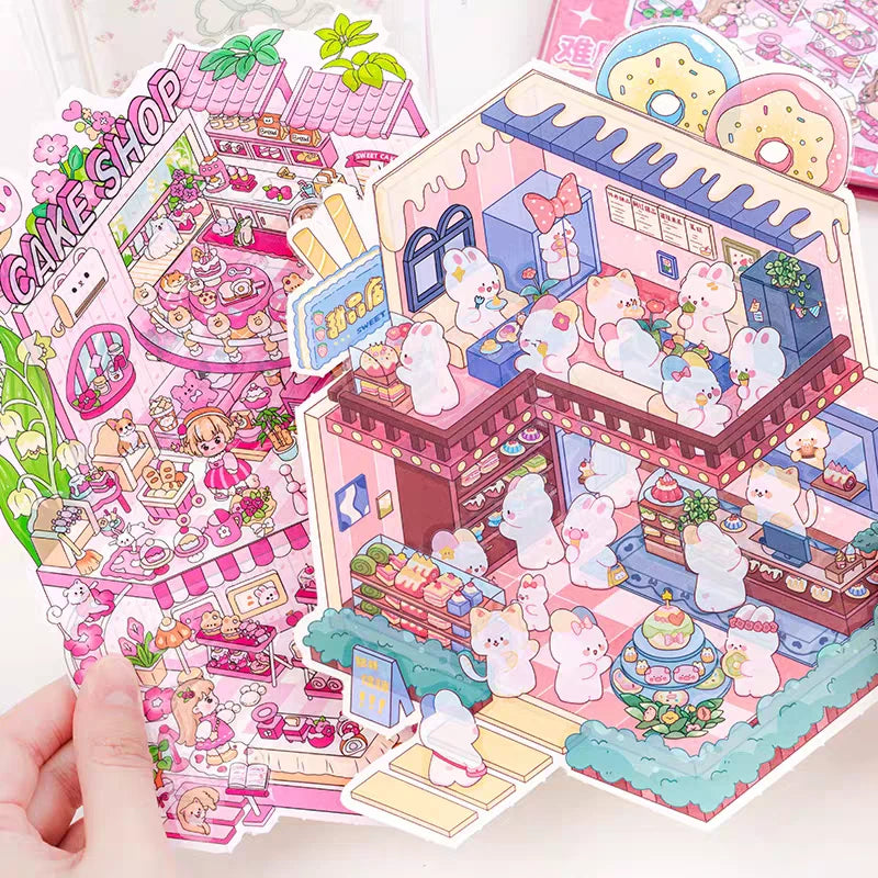 Miniature Worlds DIY Craft Activity Sticker Book ( 1pc )