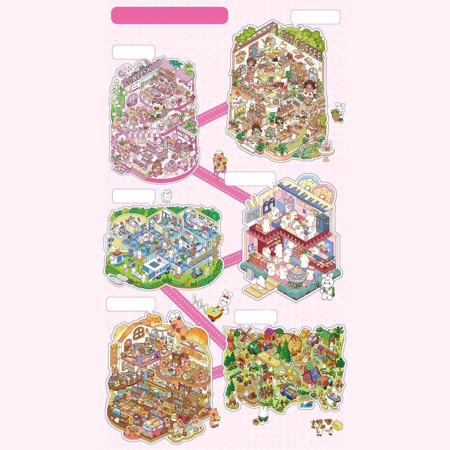 Miniature Worlds DIY Craft Activity Sticker Book ( 1pc )