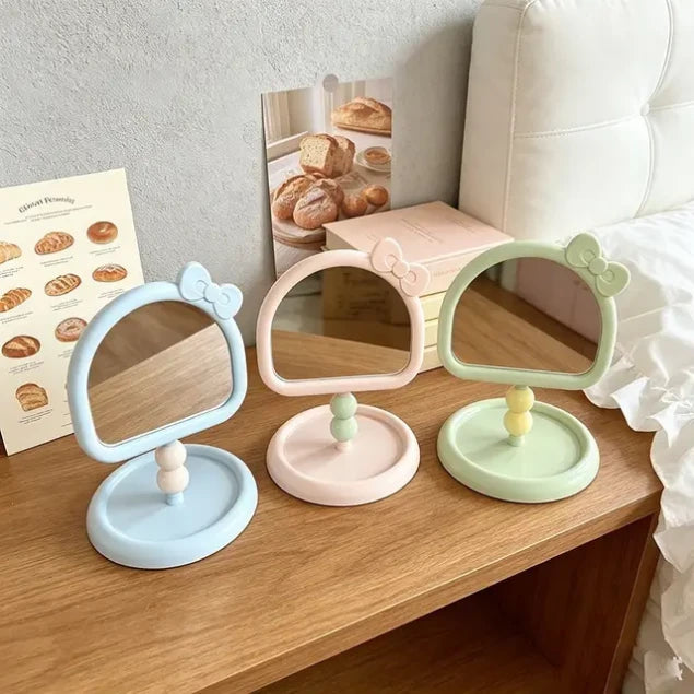 Pinteresty Coquette Bow Stand Tabletop Makeup Mirrors ( 1pc )