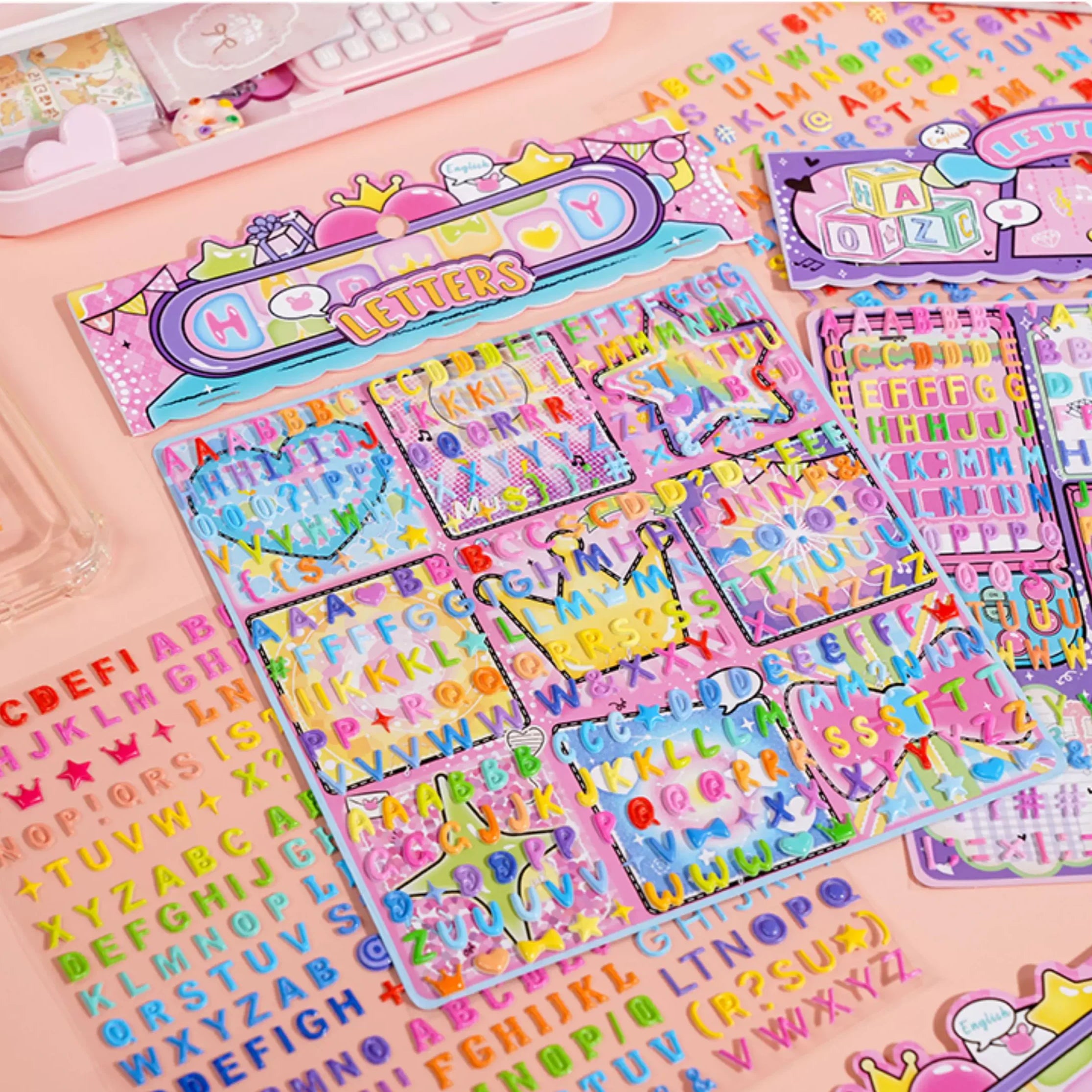 3D Alphabet Puffy Foam Sticker Sheets ( 2 Sheets )