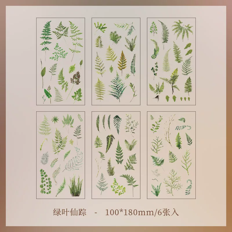 Natural Series Journaling Sticker Sheets ( 6 Sheets )