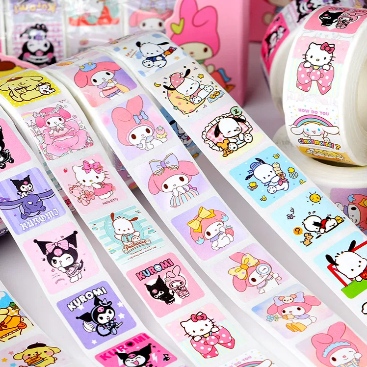 Sanrio Stamp Sticker Roll ( 500pcs )