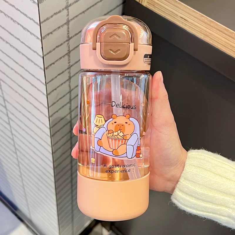 Capybara Double Sipper Water Bottle 580ML ( 1pc )
