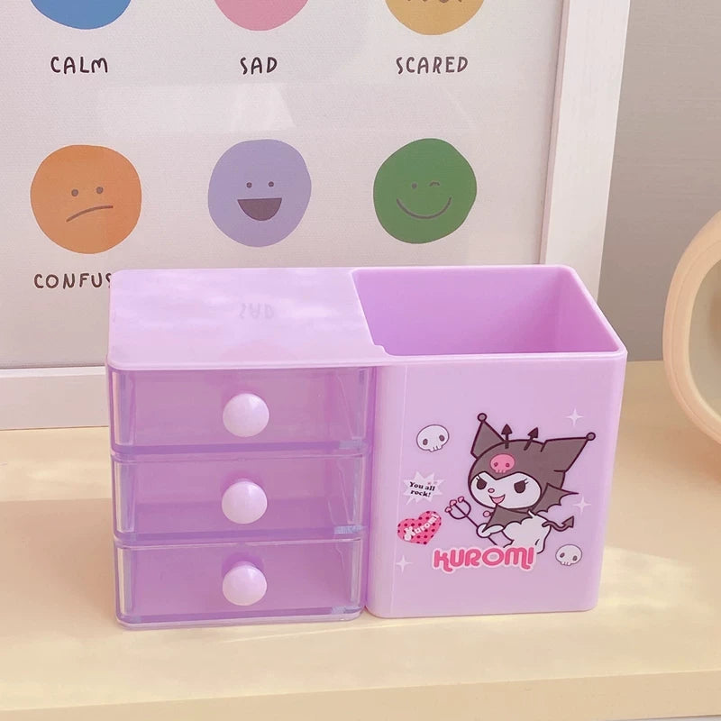 Sanrio Desk Organizer Pen Holder with Mini Drawers ( 1pc )