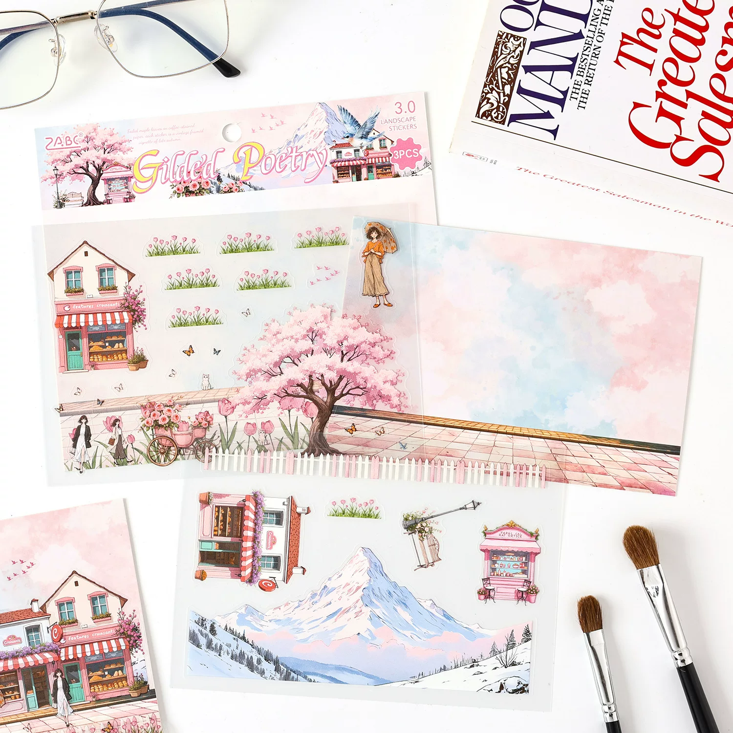 Seasonal Tour Scenery  Journaling Scrapbooking Stickers Sheets ( 3 Sheets )