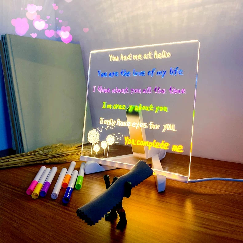 DIY Acrylic Doodling Notes LED Writing Pad ( 1pc )