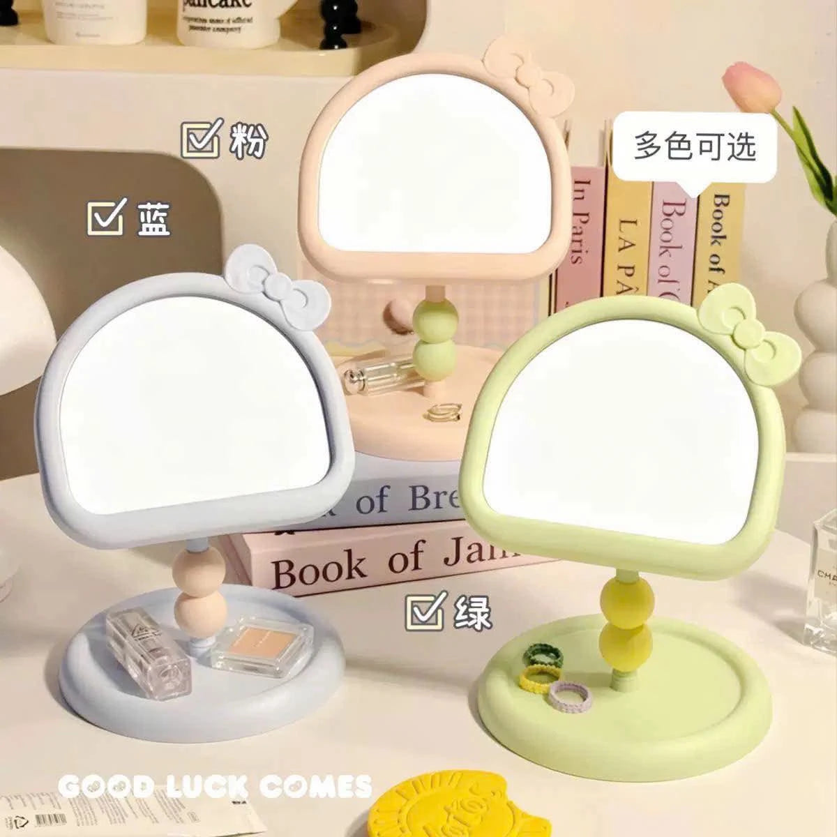 Pinteresty Coquette Bow Stand Tabletop Makeup Mirrors ( 1pc )