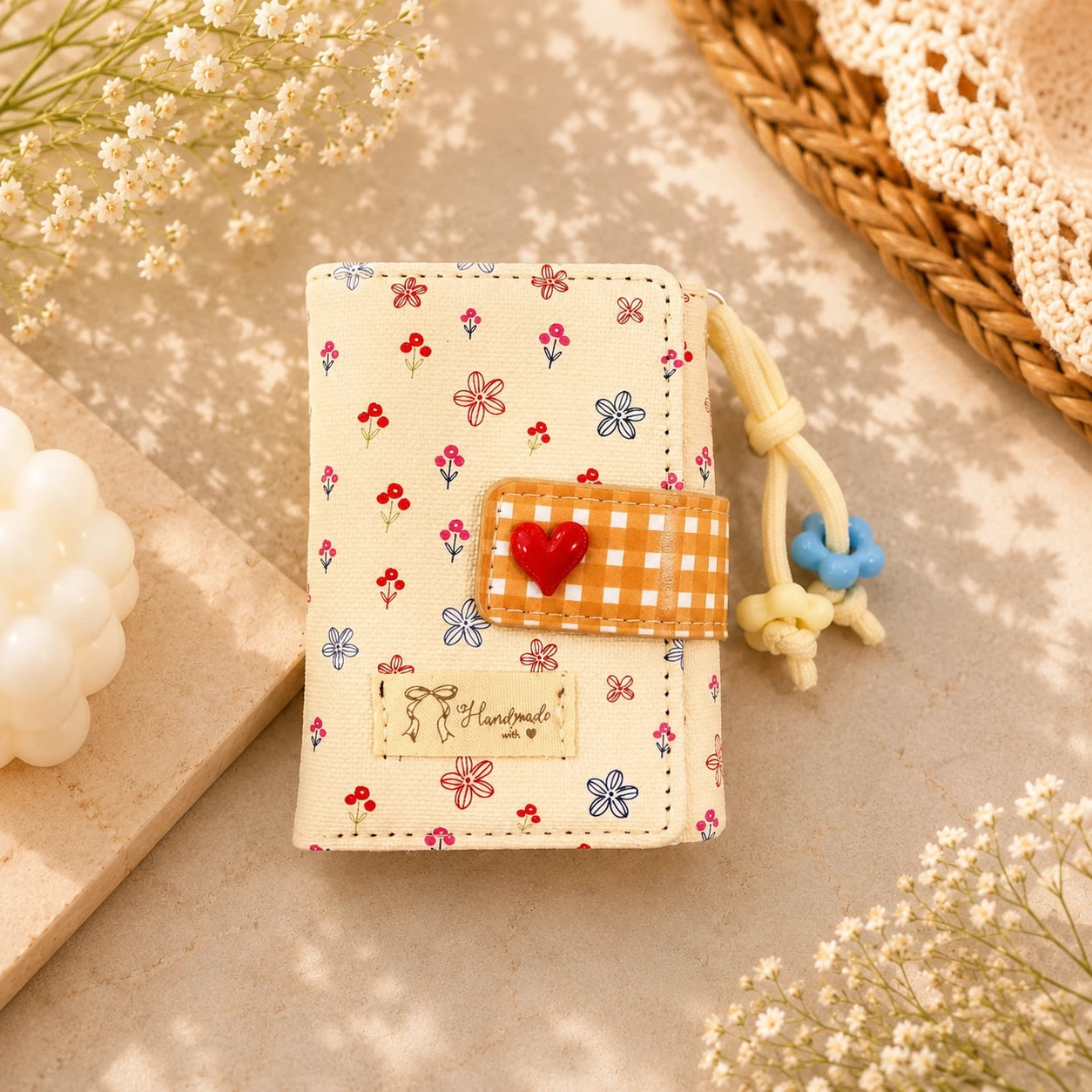Pinteresty Heart Floral Trifold Wallet ( 1pc )