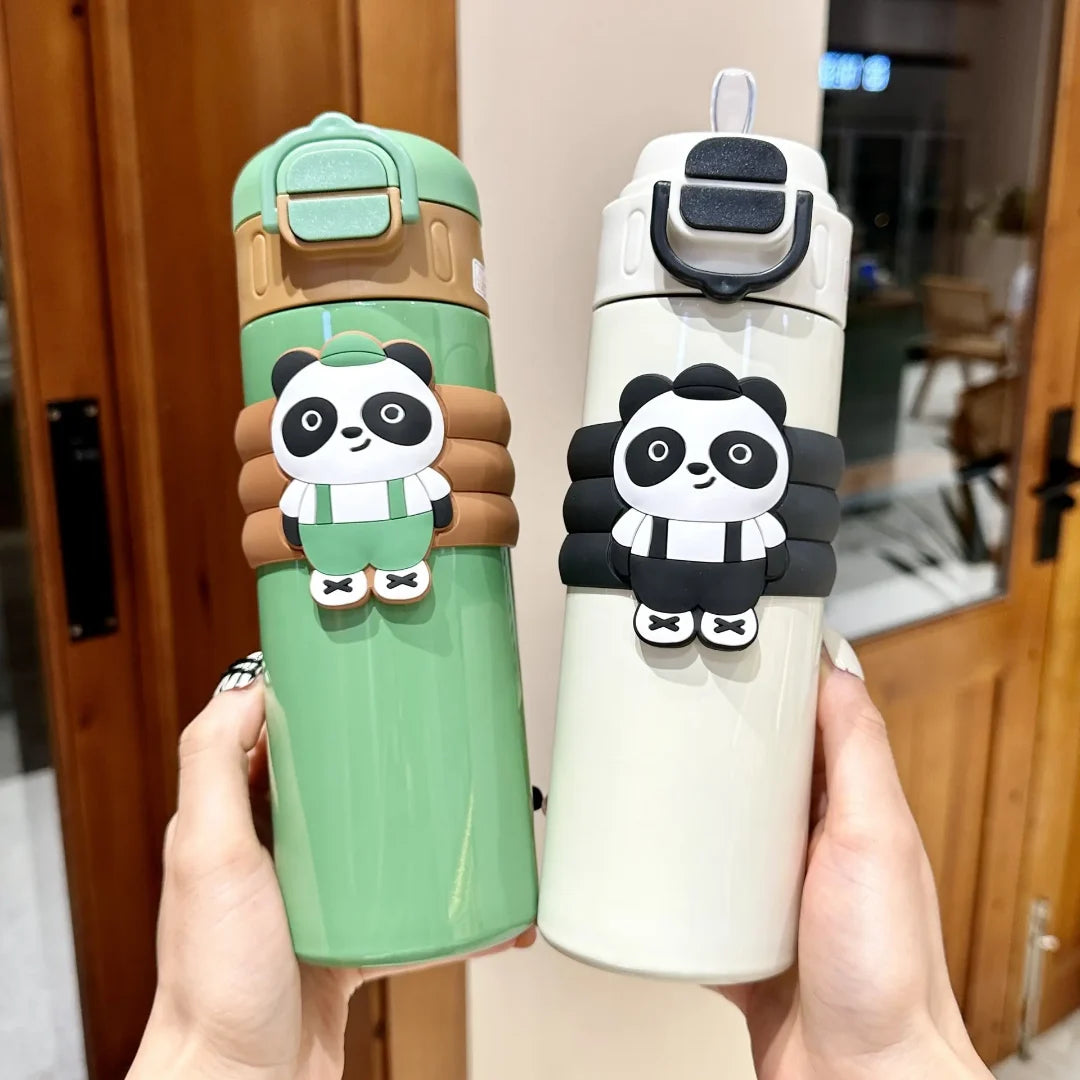 Panda Dual Sipper Steel Doubled Walled Insulated Bottle ( 1pc )