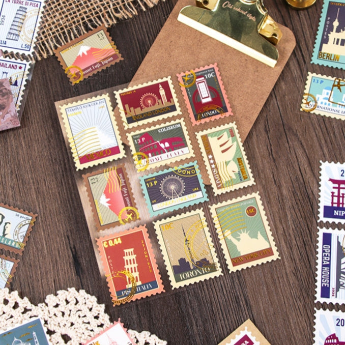 Stamp Journaling Scrapbooking Stickers ( 4 sheets )