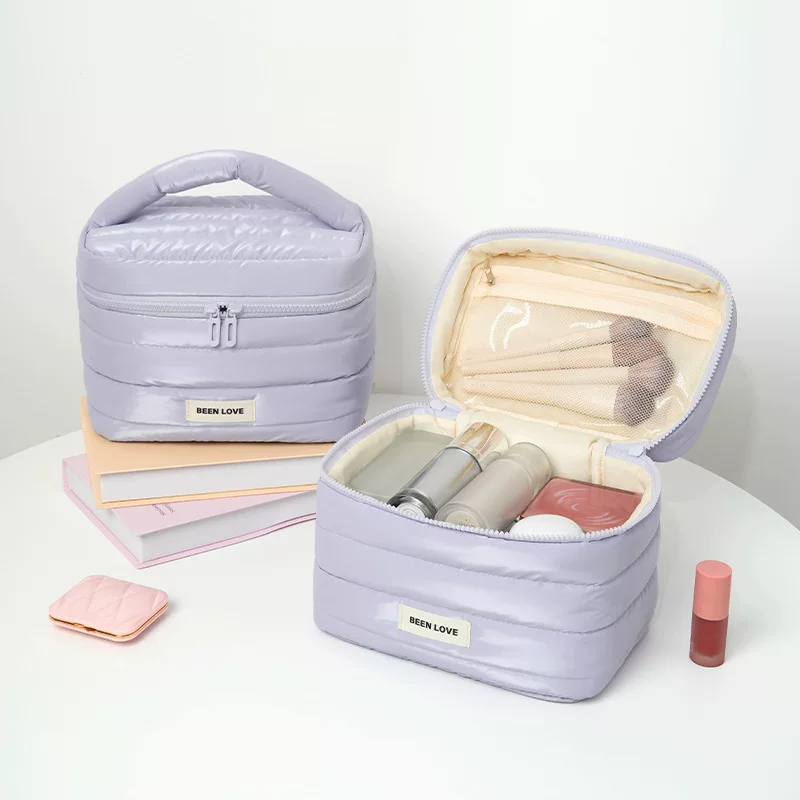 Metallic Finish Cosmetic Makeup Vanity Organizer Pouch ( 1pc )