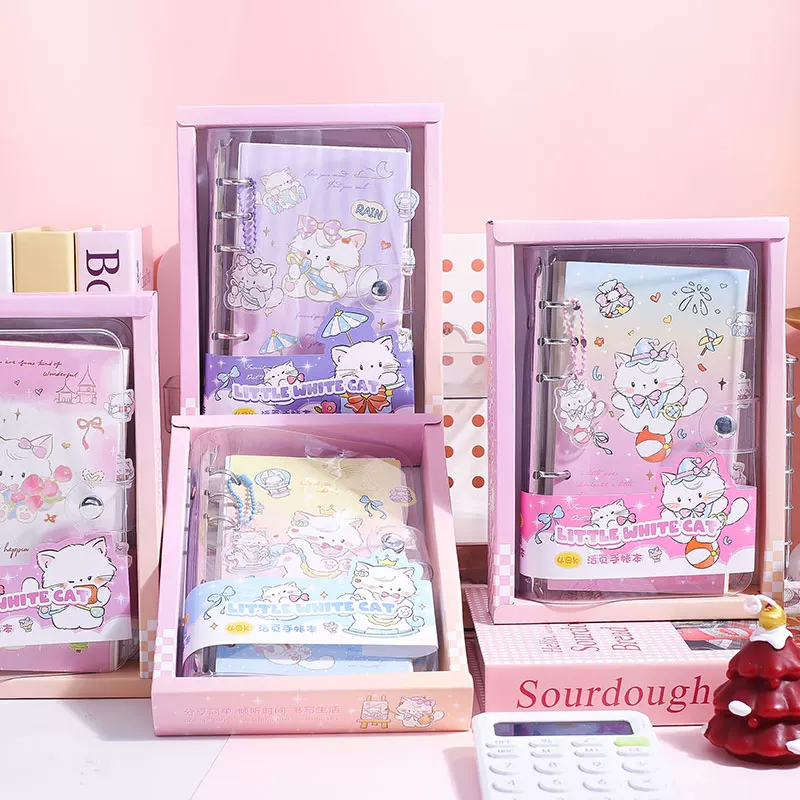 Kawaii Little Cat Binder Reusable Notebook Diary ( 1pc )