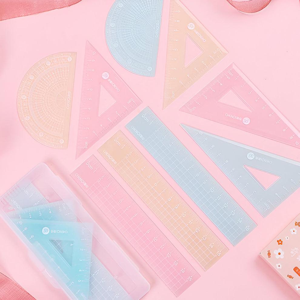 Pastel Jelly Ruler Geometry Set ( 4pcs ) – The Magic Trunk