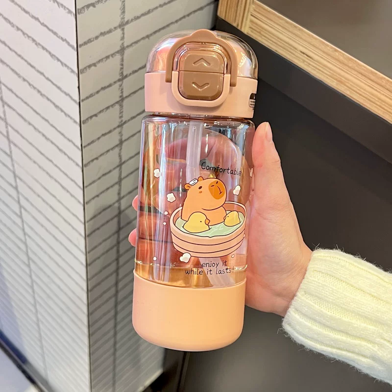 Capybara Double Sipper Water Bottle 580ML ( 1pc )
