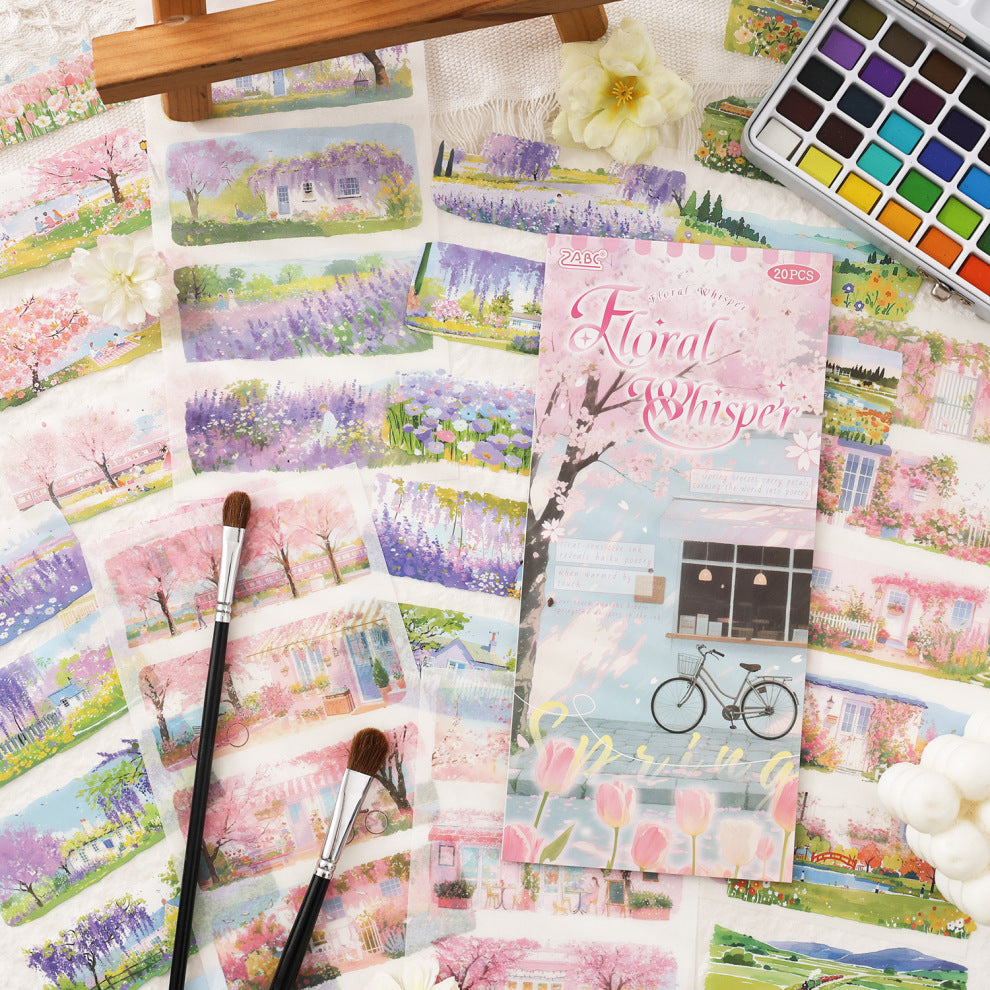 Seasonal Landscape PET Washi Journaling Scrapbooking Stickers Book ( 1pc )