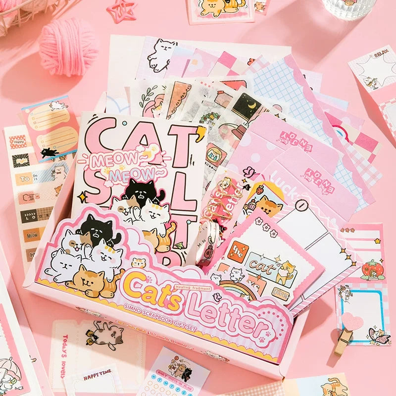 Cats Letter Journaling  Scrapbooking Gift Set ( 1 set )