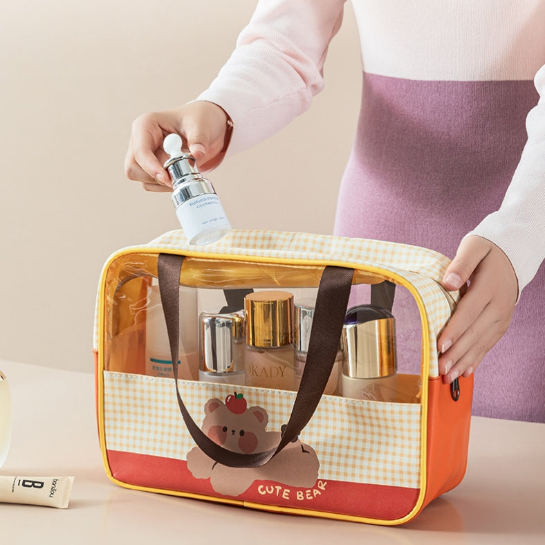 Kawaii PVC Semi Transparent Big Travel Wash Bag ( 1pc )