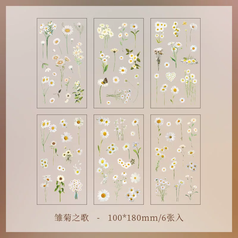 Natural Series Journaling Sticker Sheets ( 6 Sheets )