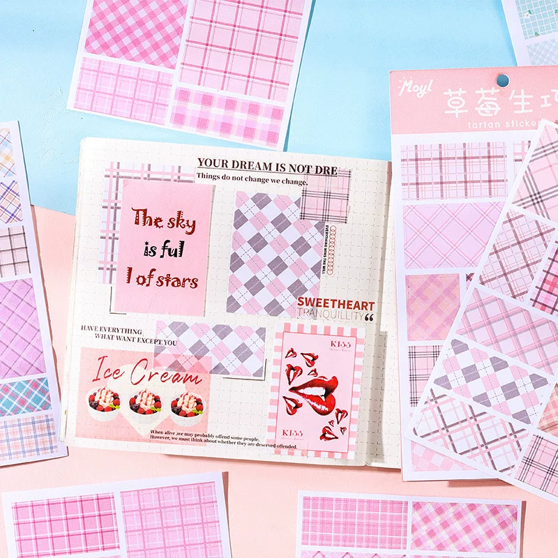 Checkered Twilight Journaling Scrapbooking Sticker Book ( 4sheets )
