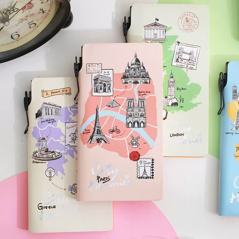 Travel Diary Notebook with Pen ( 1pc )