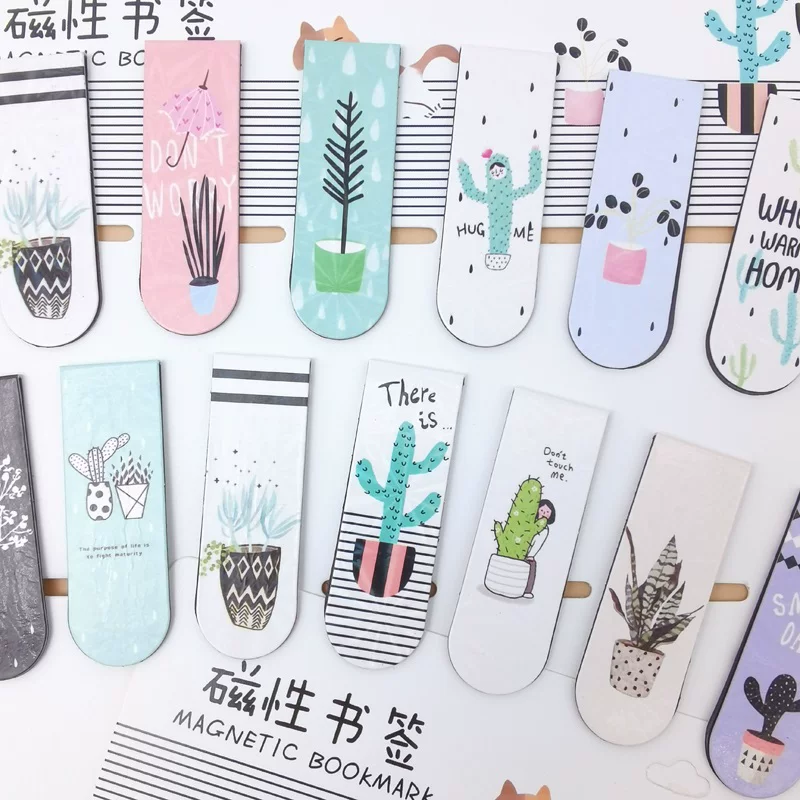 Cactus Magnetic Bookmarks ( 4 pc )