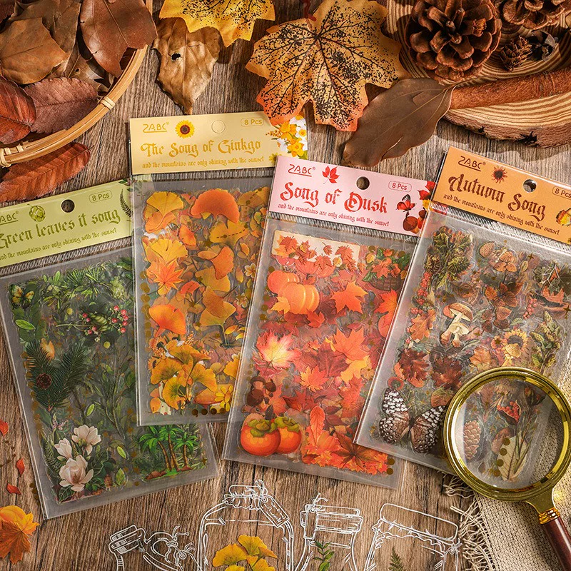Forest Song Series Journaling Scrapbooking Sticker Sheets ( 8 sheets )