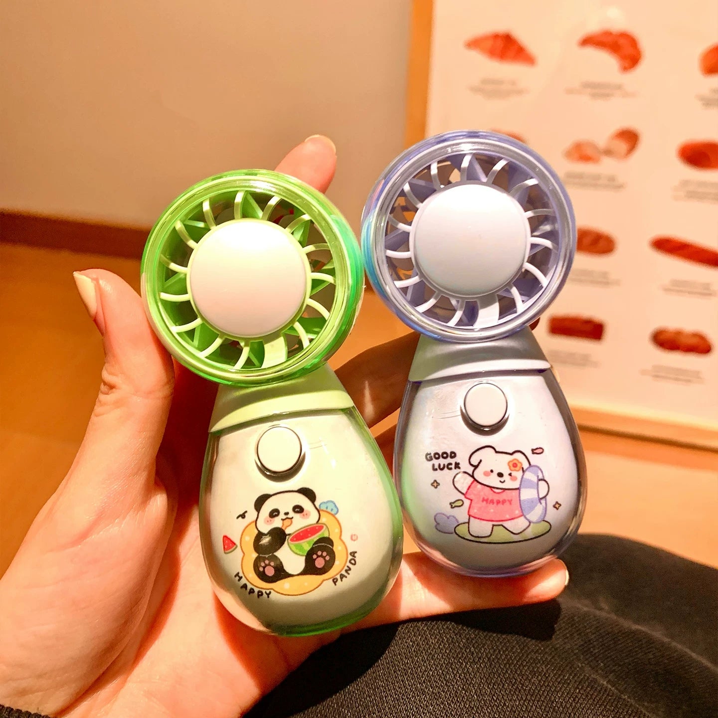Cute Handheld Three Speed Fan Rechargeable ( 1pc )