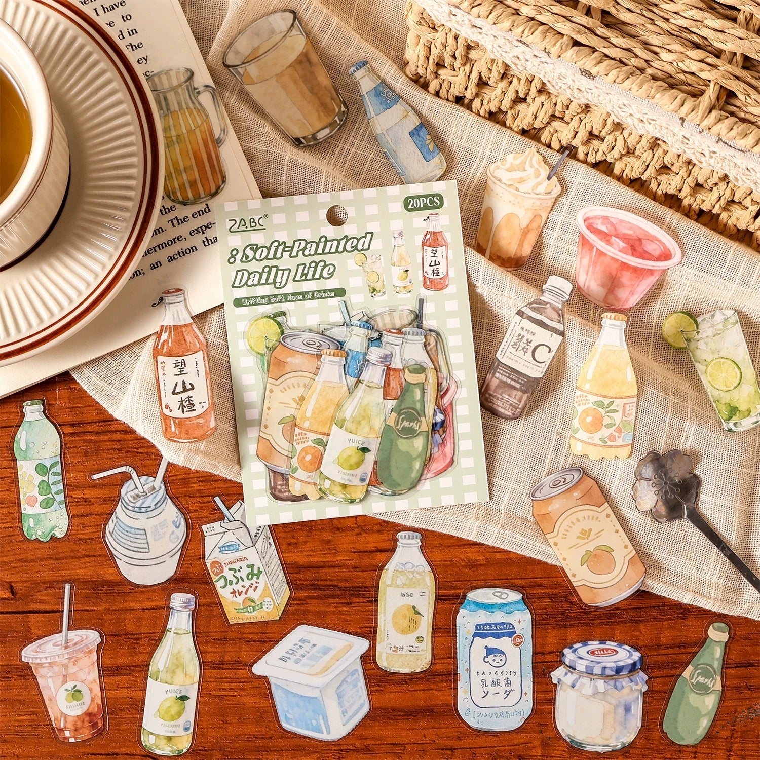 Soft-Style Daily Life Series Stickers for Journaling and Decoration ( 20pcs )