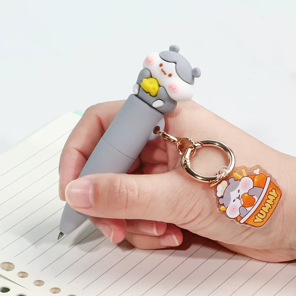 Hamster Bestie Couple Charm Gel Pen ( 2pcs )
