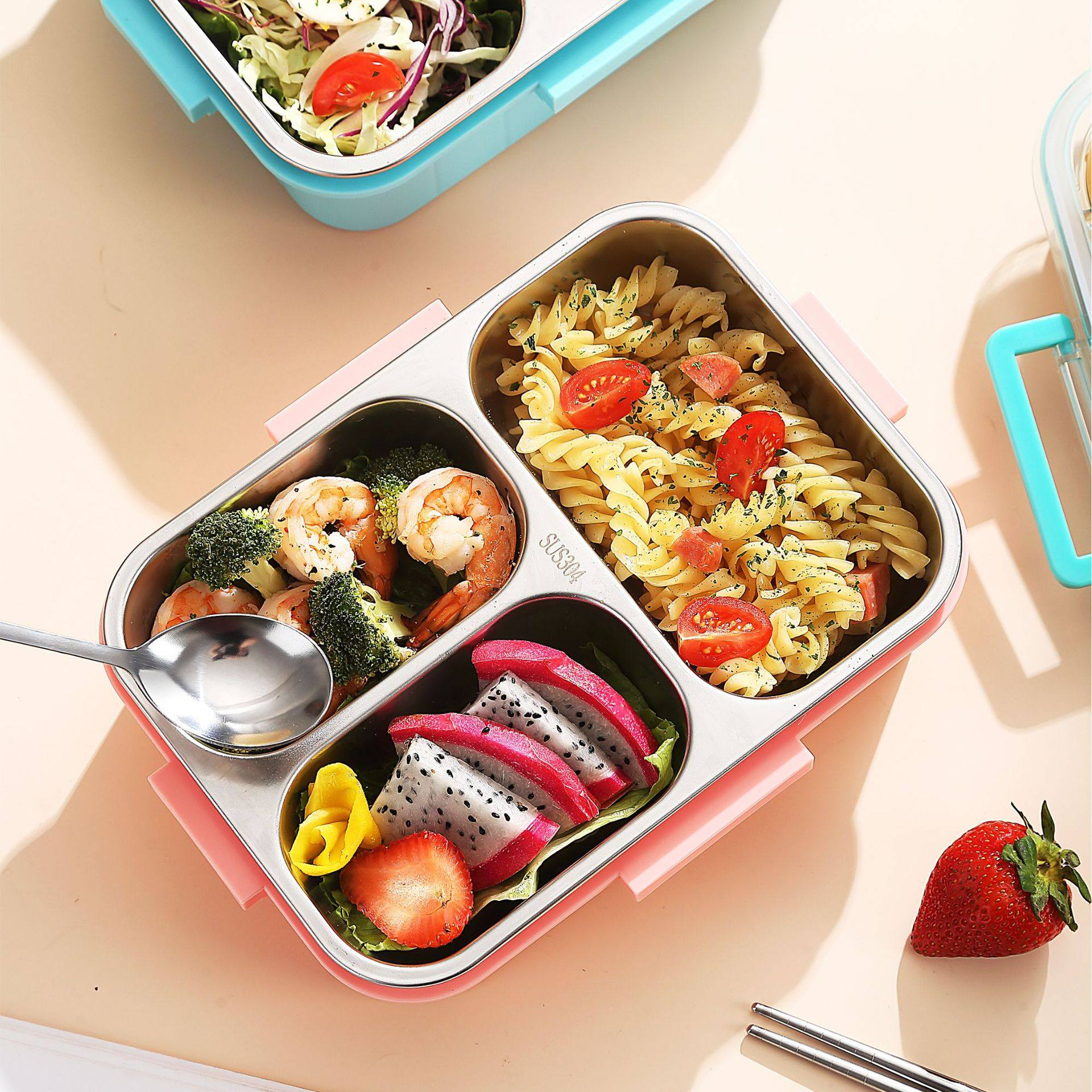 Meal Magic Three Compartment Bento Lunch Box ( 1pc )