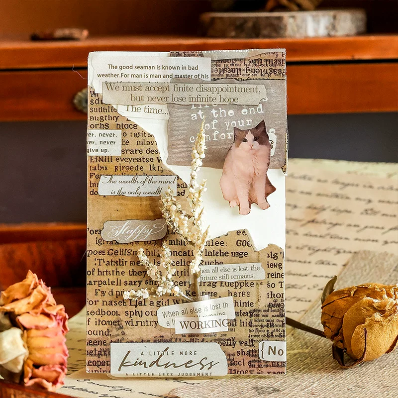 Retro Old Time English Quoted Series Journaling Scrapbooking Sticker Sheets ( 6sheets )