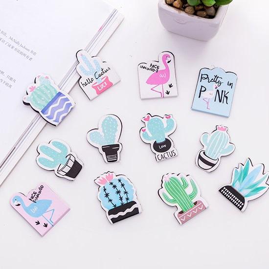 Cactus Flamingo Magnetic Bookmarks ( 4 pc )