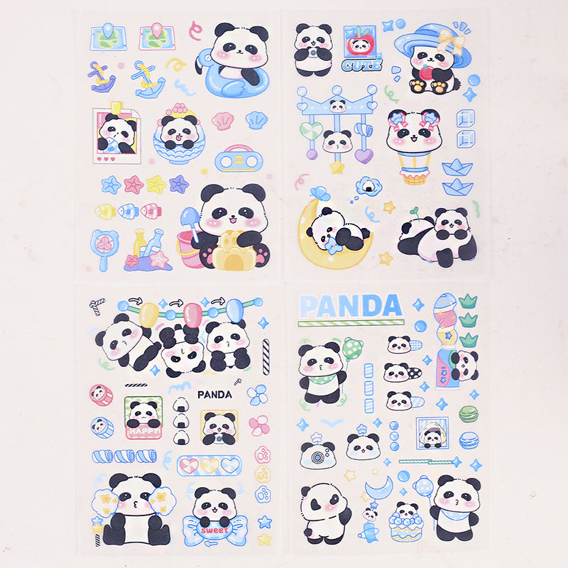 Panda PET Sticker Sheets ( 4 sheets )