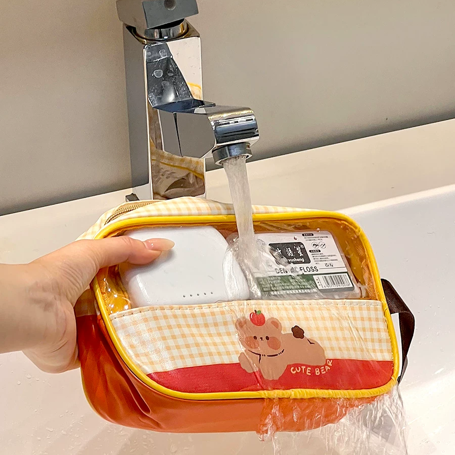 Kawaii PVC Semi Transparent Small Travel Wash Bag (1pc)